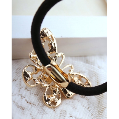 Women Imitation Pearls Butterfly Hair Rope